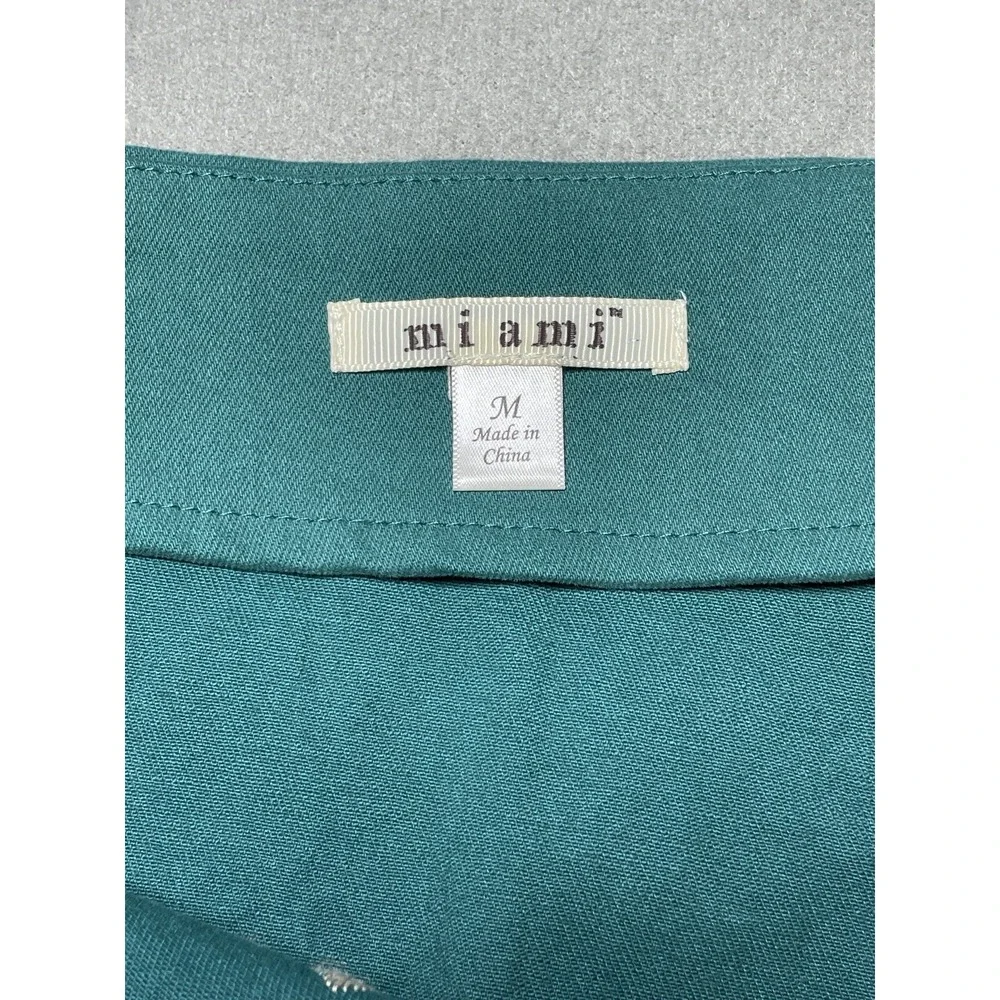 Women's Skirt MED‎ Embroidered Boho Teal Green Stretch Side Zip Colorful Western - Picture 14 of 16